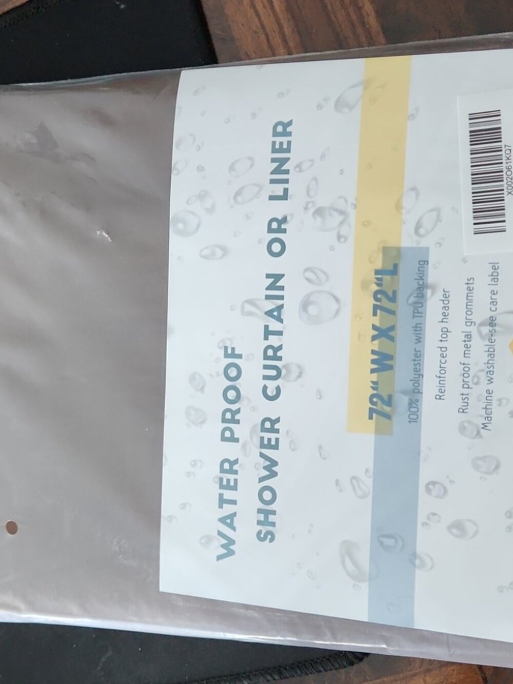 NEW Waterproof Thick Fabric Shower Curtain / Liner Breathable Brown Heavy Duty - Picture 6 of 7